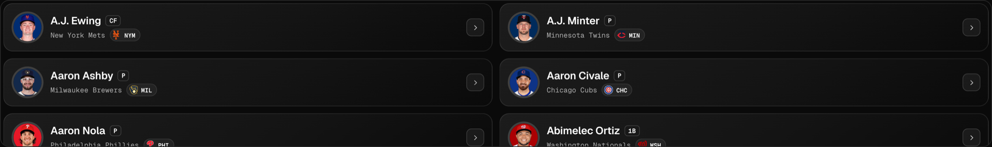 Players — search every roster
